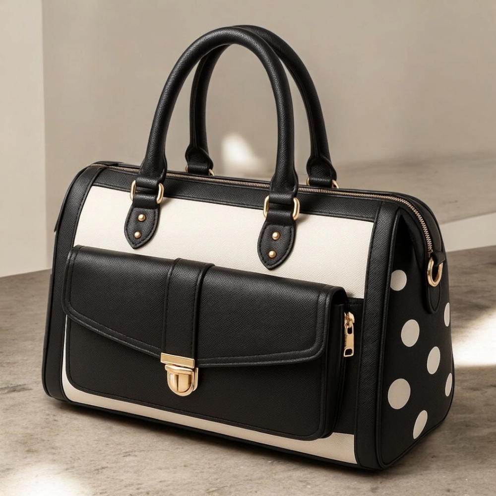 Apt. 9 Black and White Polka Dot Handbag